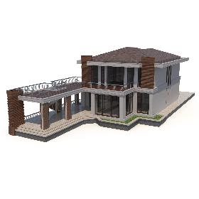 3D Villa With Separate Rooms model